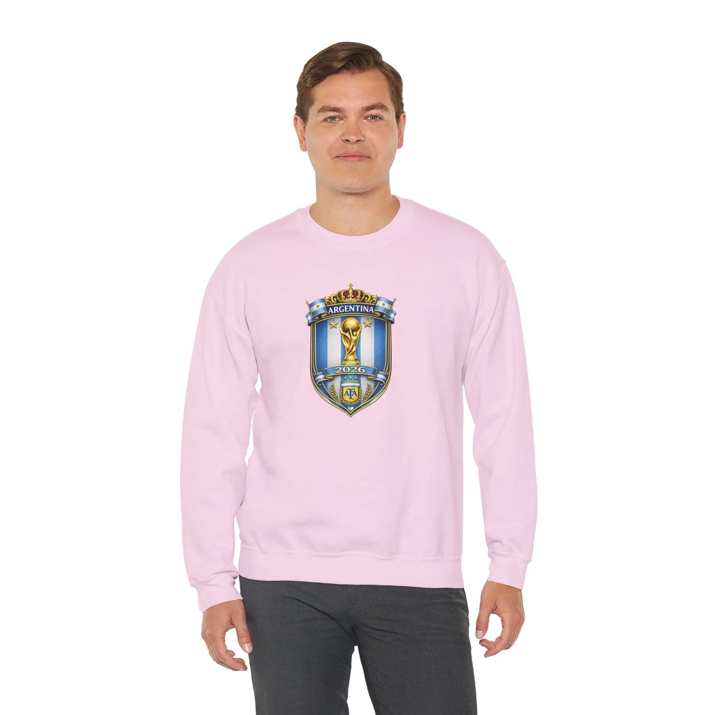 Argentina World Cup Crest Embroidered Crewneck Sweatshirt by Printify