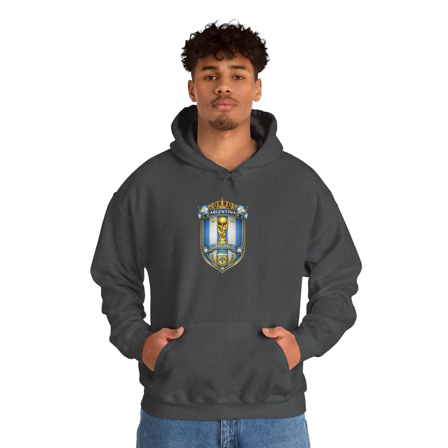 Soccer Trophy Crest Hoodie - Champion Shield Football Pullover by Printify