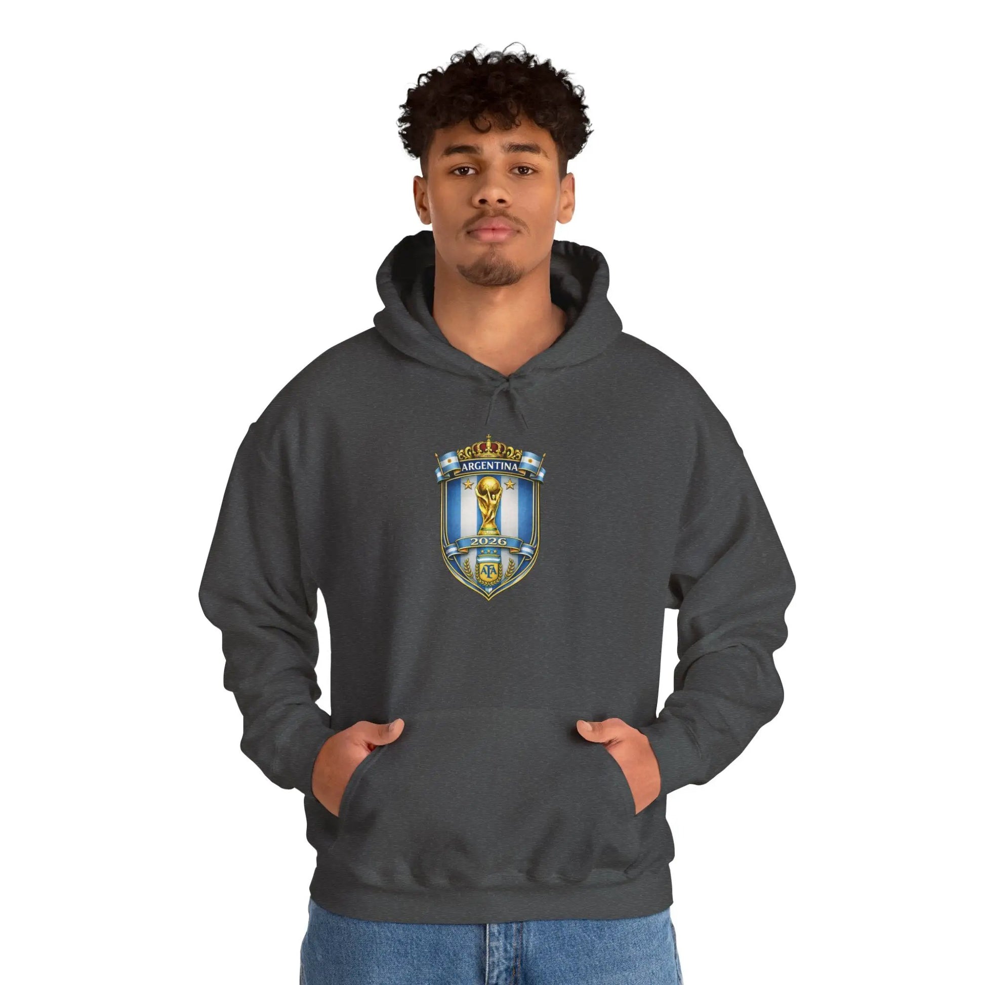 Soccer Trophy Crest Hoodie - Champion Shield Football Pullover by Printify