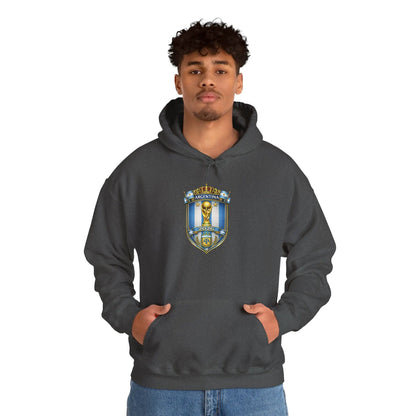 Soccer Trophy Crest Hoodie - Champion Shield Football Pullover by Printify