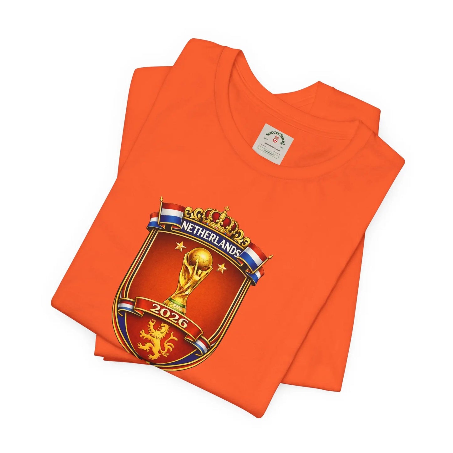 Netherlands World Cup 2026 Soccer Crest T-Shirt by Printify