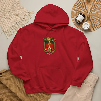 Portugal Football Crest Hoodie — Retro Soccer Emblem Sweatshirt by Printify