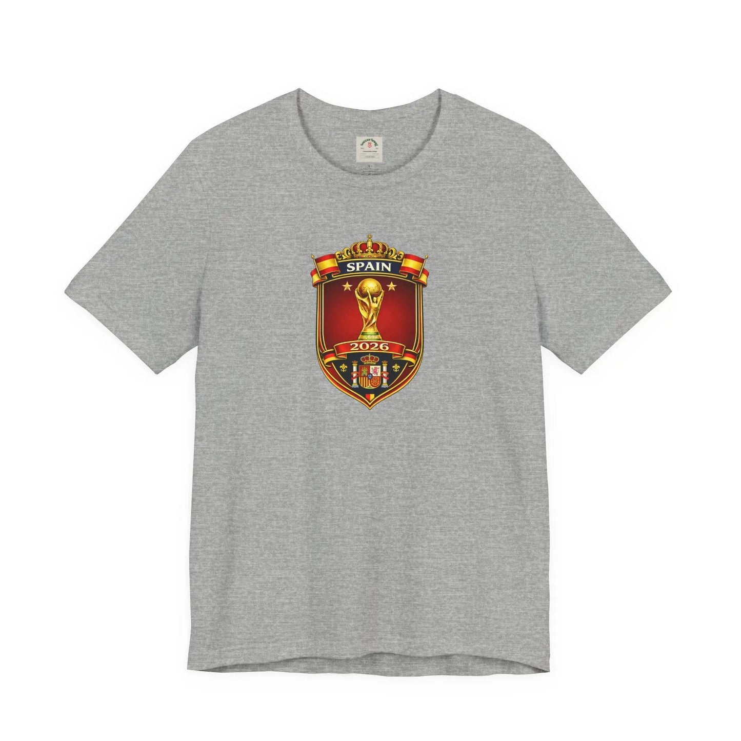 Spain World Cup Crest T‑Shirt — Soccer Fan Jersey Tee by Printify