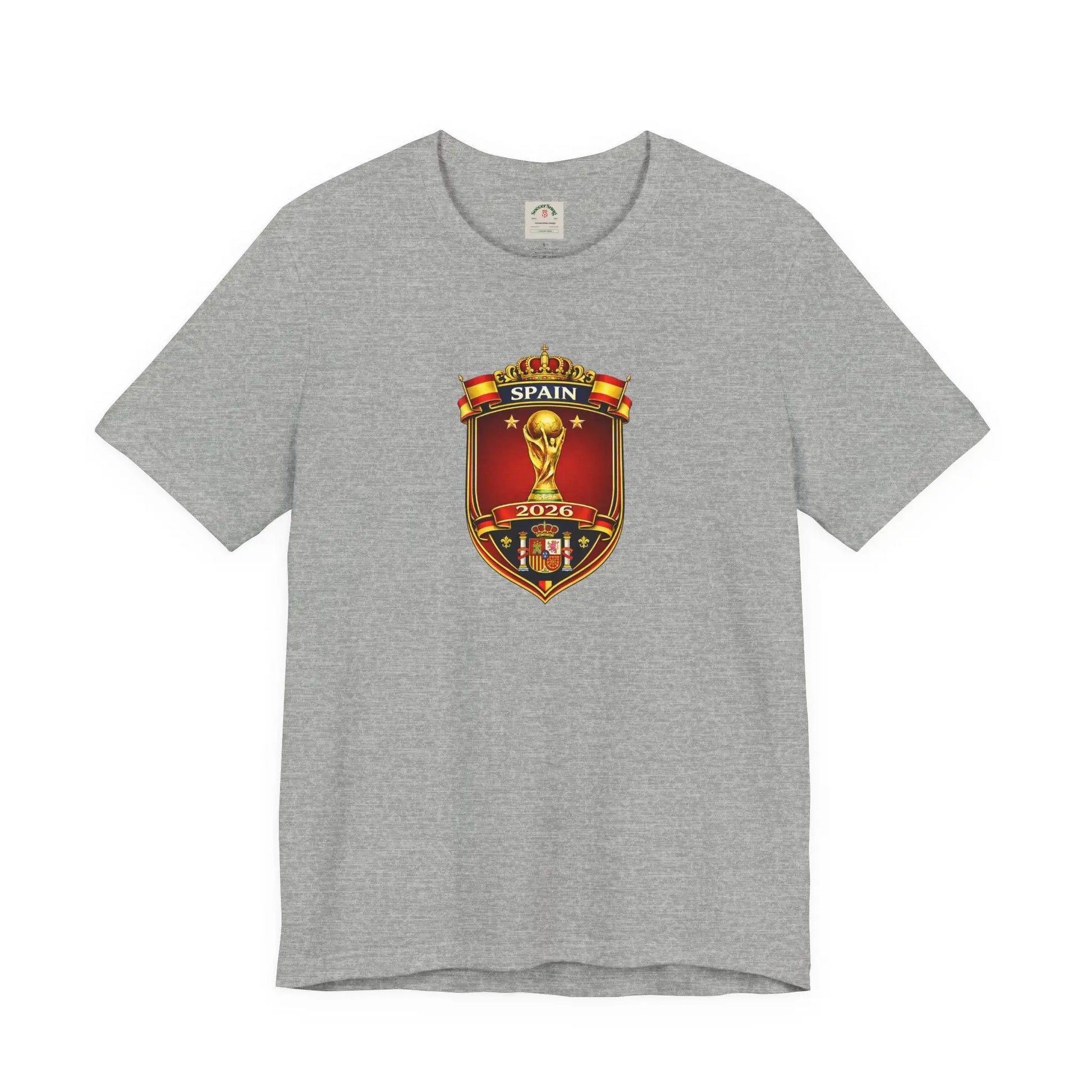 Spain World Cup Crest T‑Shirt — Soccer Fan Jersey Tee by Printify