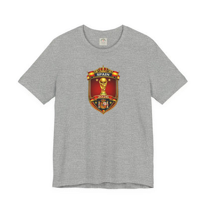 Spain World Cup Crest T‑Shirt — Soccer Fan Jersey Tee by Printify