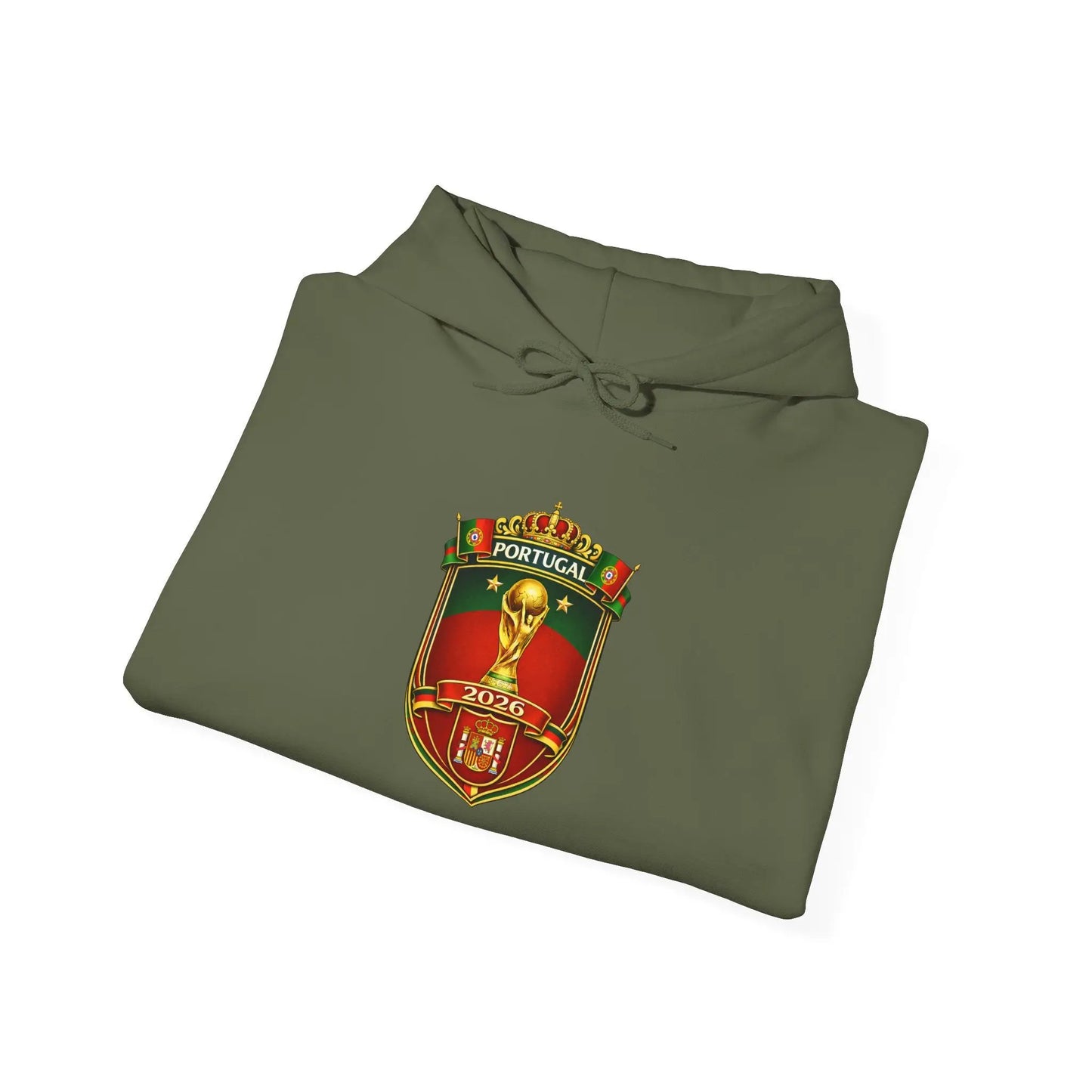 Portugal Football Crest Hoodie — Retro Soccer Emblem Sweatshirt by Printify