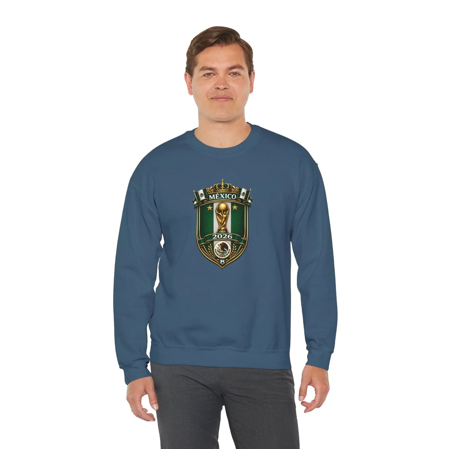 Mexico World Cup 2026 Crewneck Sweatshirt Unisex Cotton Polyester Blend by Printify