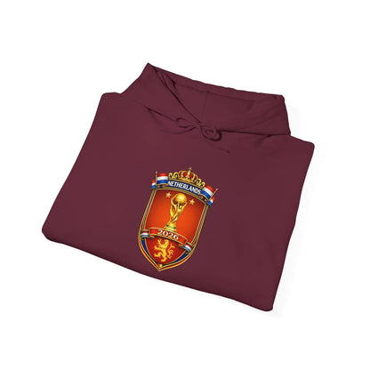 Netherland World Cup 2026 Crest Hoodie — Lion Shield Emblem Hooded Sweatshirt by Printify