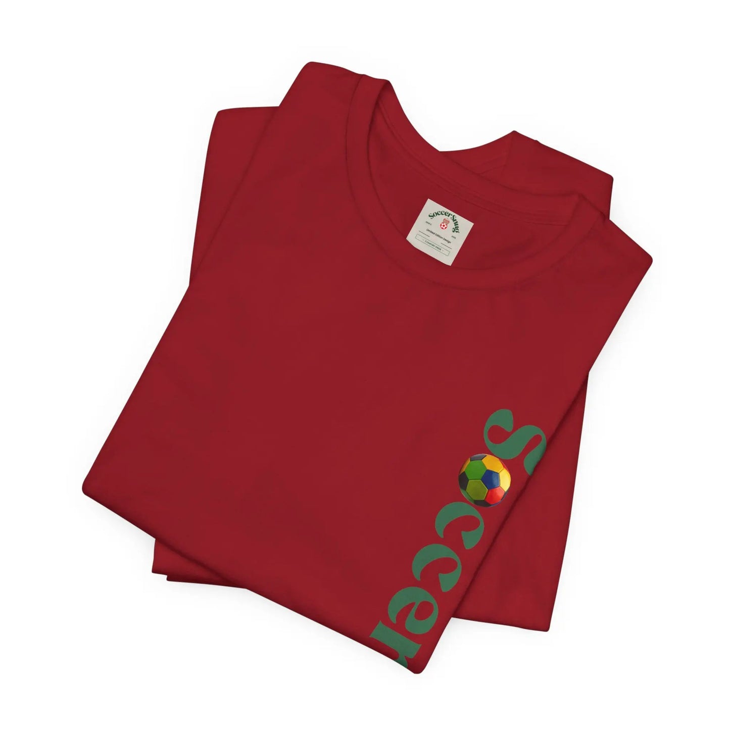SoccerSnug Vertical Logo Tee Casual Soccer Fan Shirt by Printify