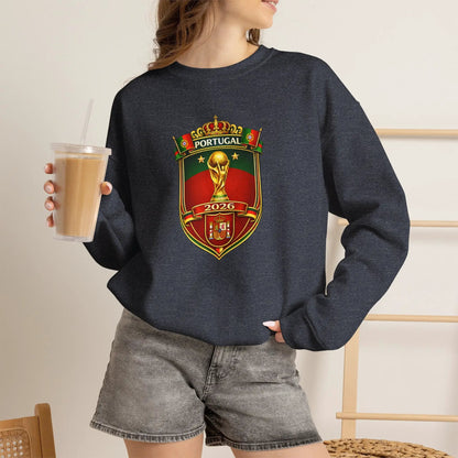 Portugal World Cup 2022 Crest Sweatshirt Midweight Fleece Crewneck by Printify
