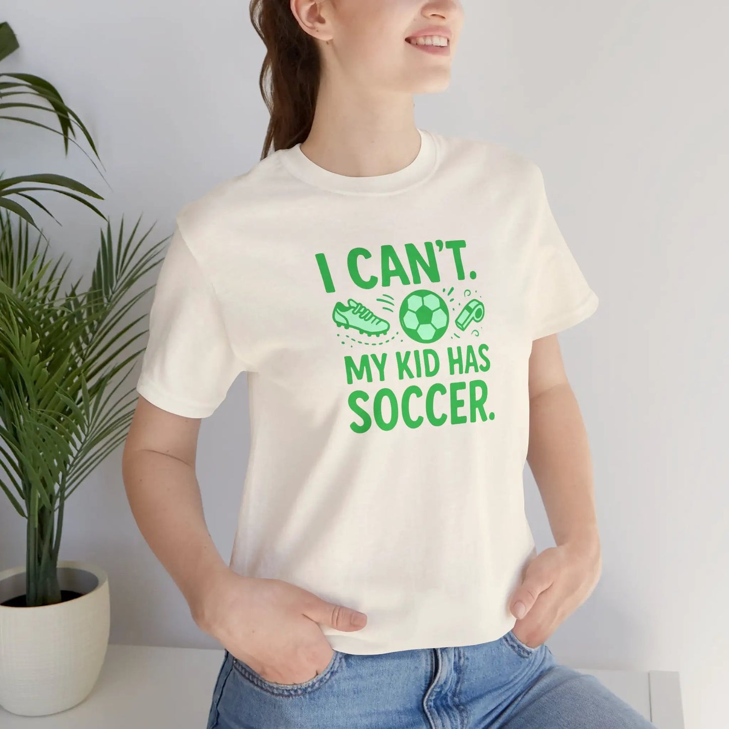 Soccer Mom/Dad T‑Shirt - "I Can't. My Kid Has Soccer." Graphic Tee by Printify