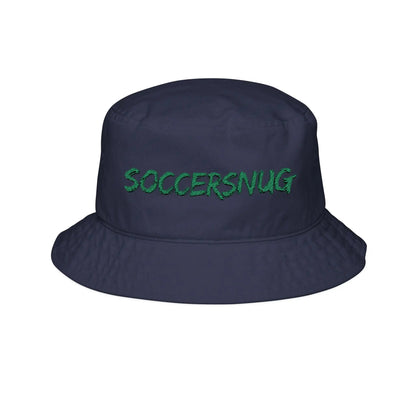 Bucket Hat — Embroidered "SOCCERSNUG" Grass-Style Logo by Printify