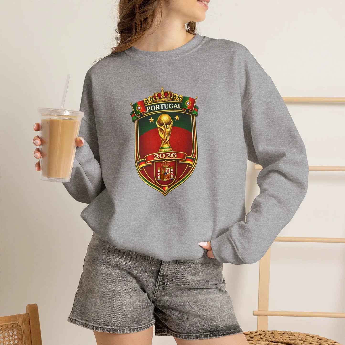 Portugal World Cup 2022 Crest Sweatshirt by Printify