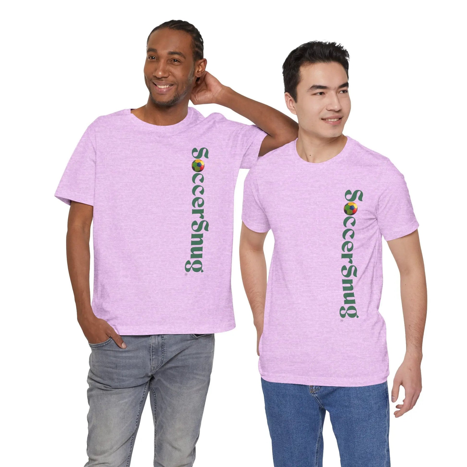 SoccerSnug Vertical Logo Tee Casual Soccer Fan Shirt by Printify