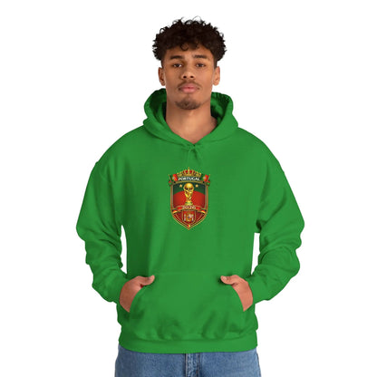 Portugal Football Crest Hoodie — Retro Soccer Emblem Sweatshirt by Printify
