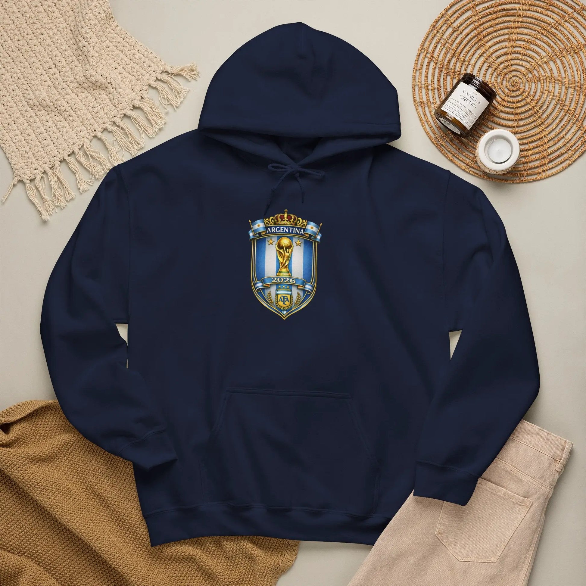 Soccer Trophy Crest Hoodie - Champion Shield Football Pullover by Printify