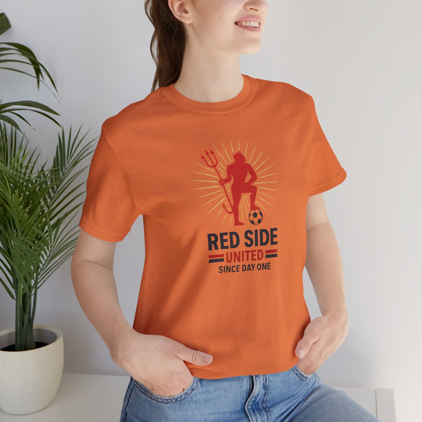 Red Side Man United Devil Soccer T-Shirt — Since Day One Fan Tee