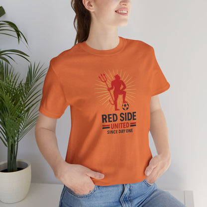 Red Side Man United Devil Soccer T-Shirt — Since Day One Fan Tee