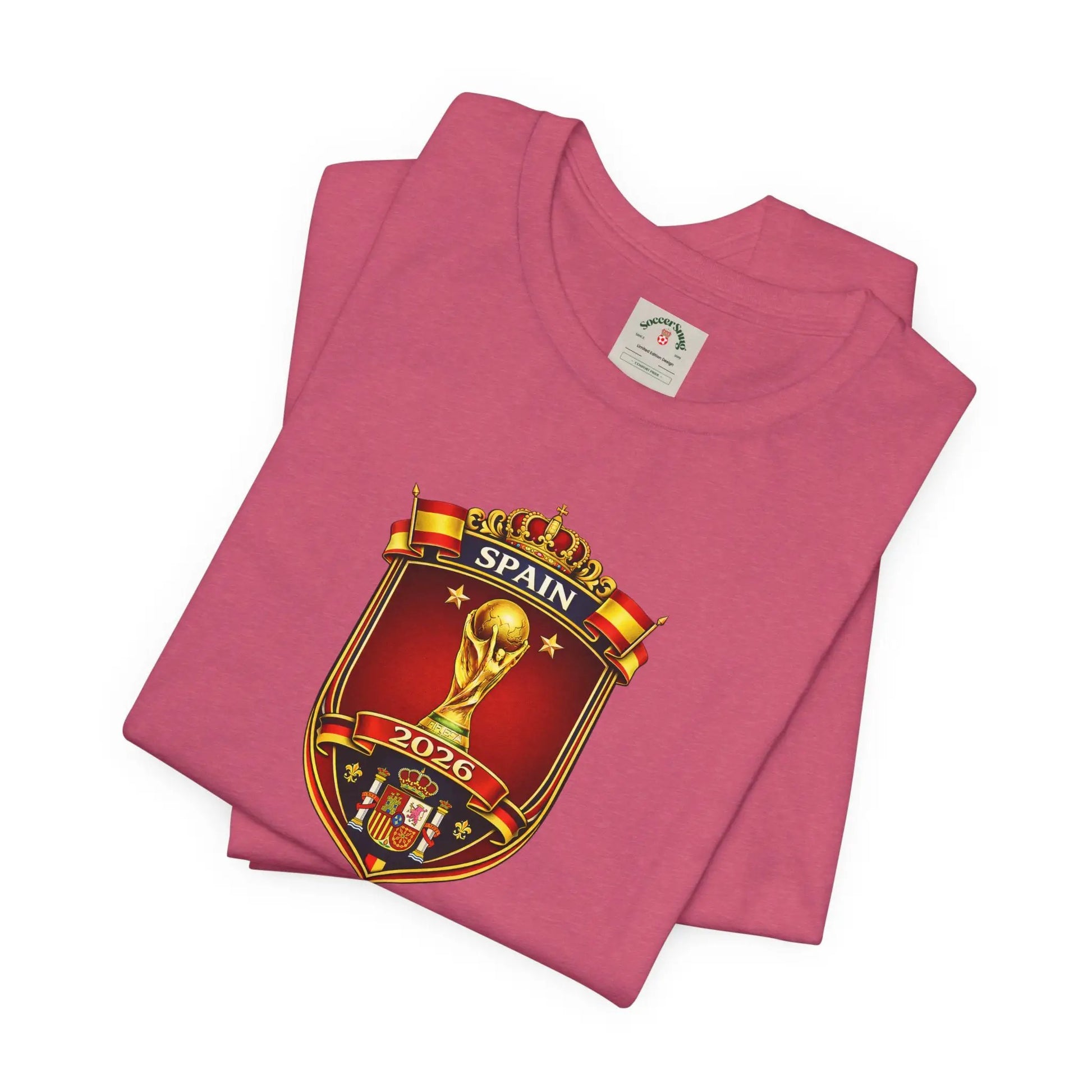 Spain World Cup Crest Soccer Fan Jersey Tee Official by Printify