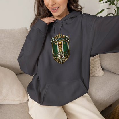 Mexico World Cup Slytherin Crest Hoodie Green Shield Pullover by Printify