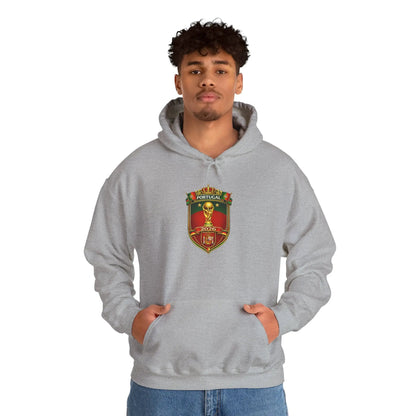 Portugal Football Crest Hoodie — Retro Soccer Emblem Sweatshirt by Printify