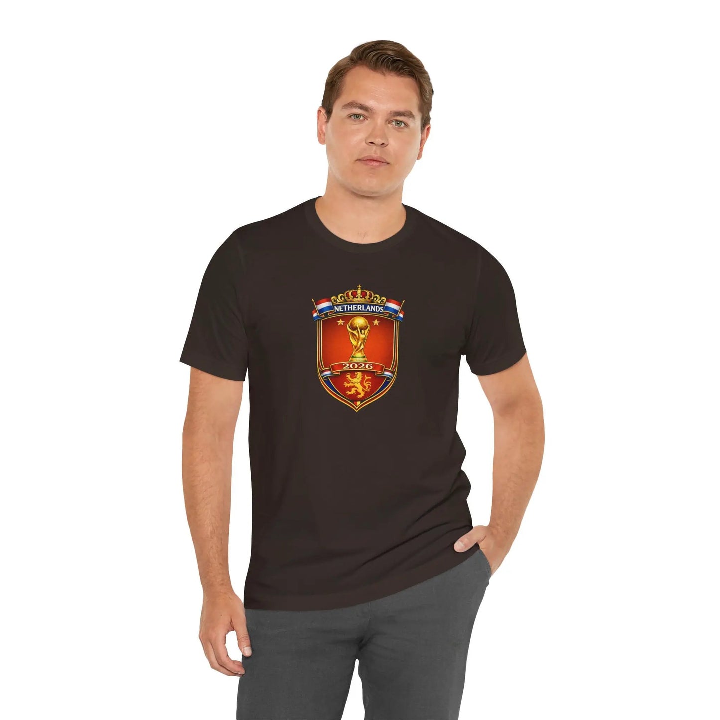 Netherlands World Cup 2026 Soccer Crest T-Shirt by Printify