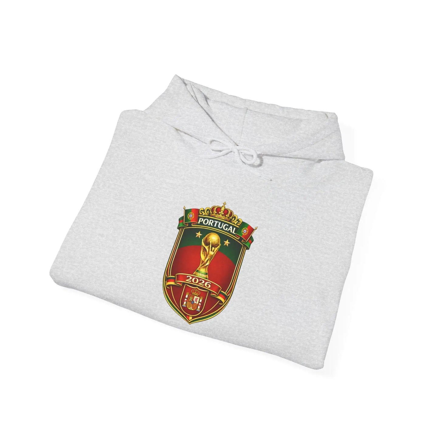 Portugal Football Crest Hoodie — Retro Soccer Emblem Sweatshirt by Printify