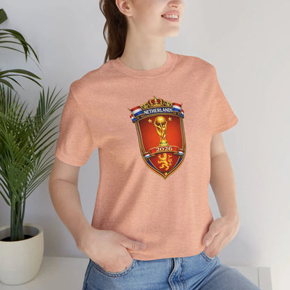 Netherlands World Cup 2026 Soccer Crest T-Shirt by Printify