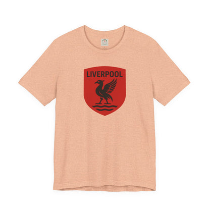 Liverpool Crest T Shirt Retro Red Shield Football Tee