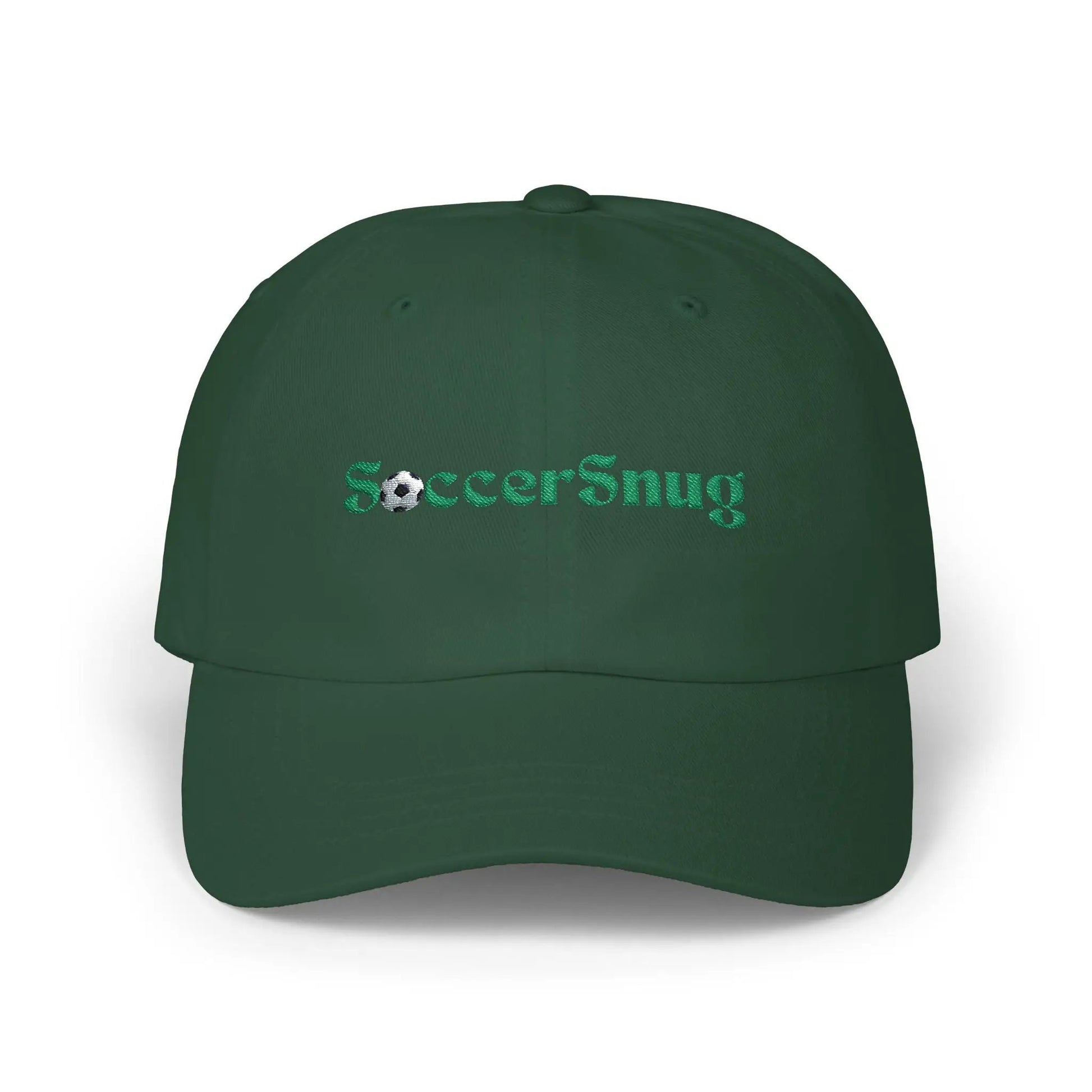 SoccerSnug Embroidered Dad Cap Casual Soccer Fan Baseball Hat by Printify
