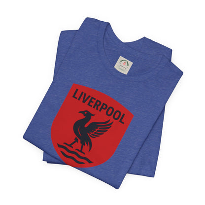 Liverpool Crest T Shirt Retro Red Shield Football Tee