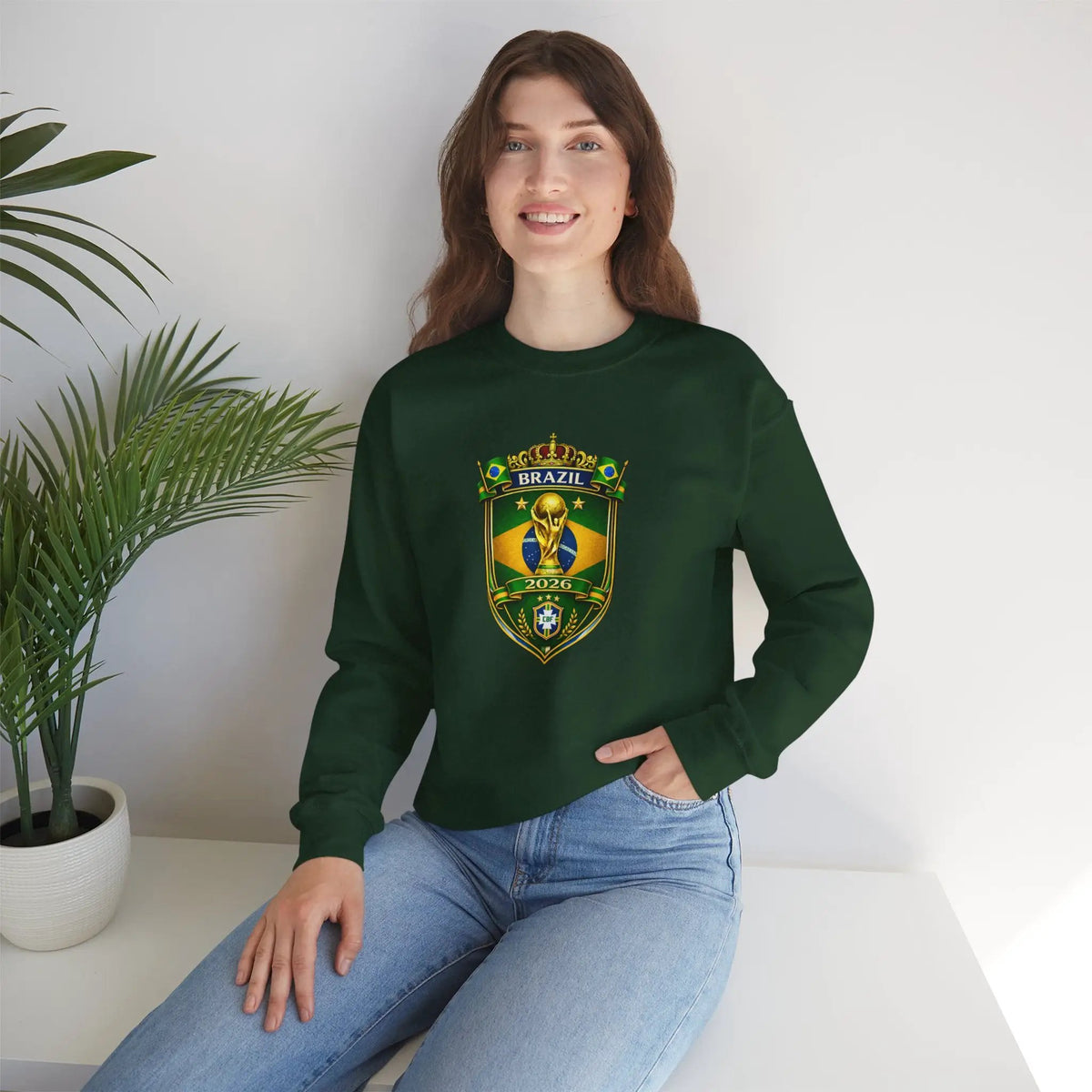 Brazil World Cup 2026 Crewneck Sweatshirt by Printify