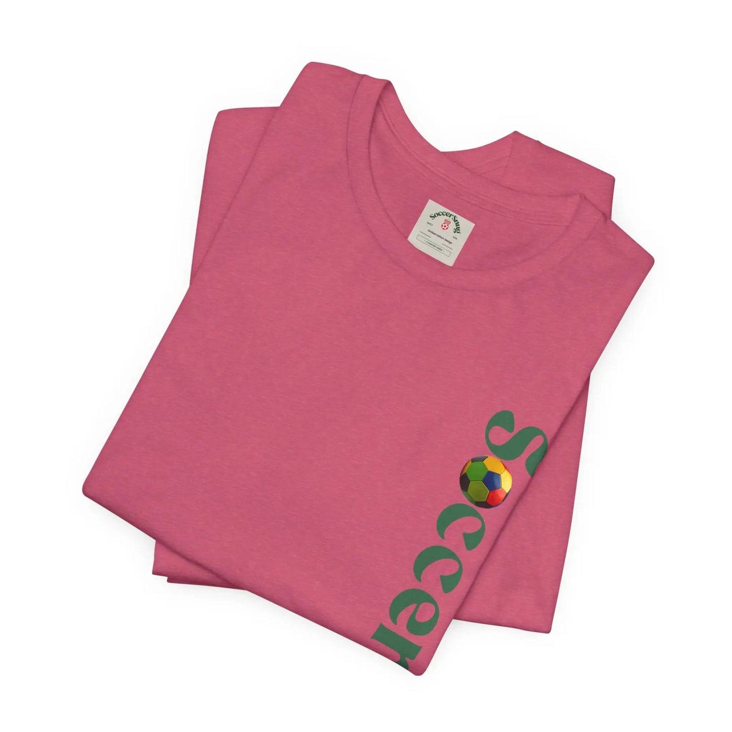 SoccerSnug Vertical Logo Tee Casual Soccer Fan Shirt by Printify
