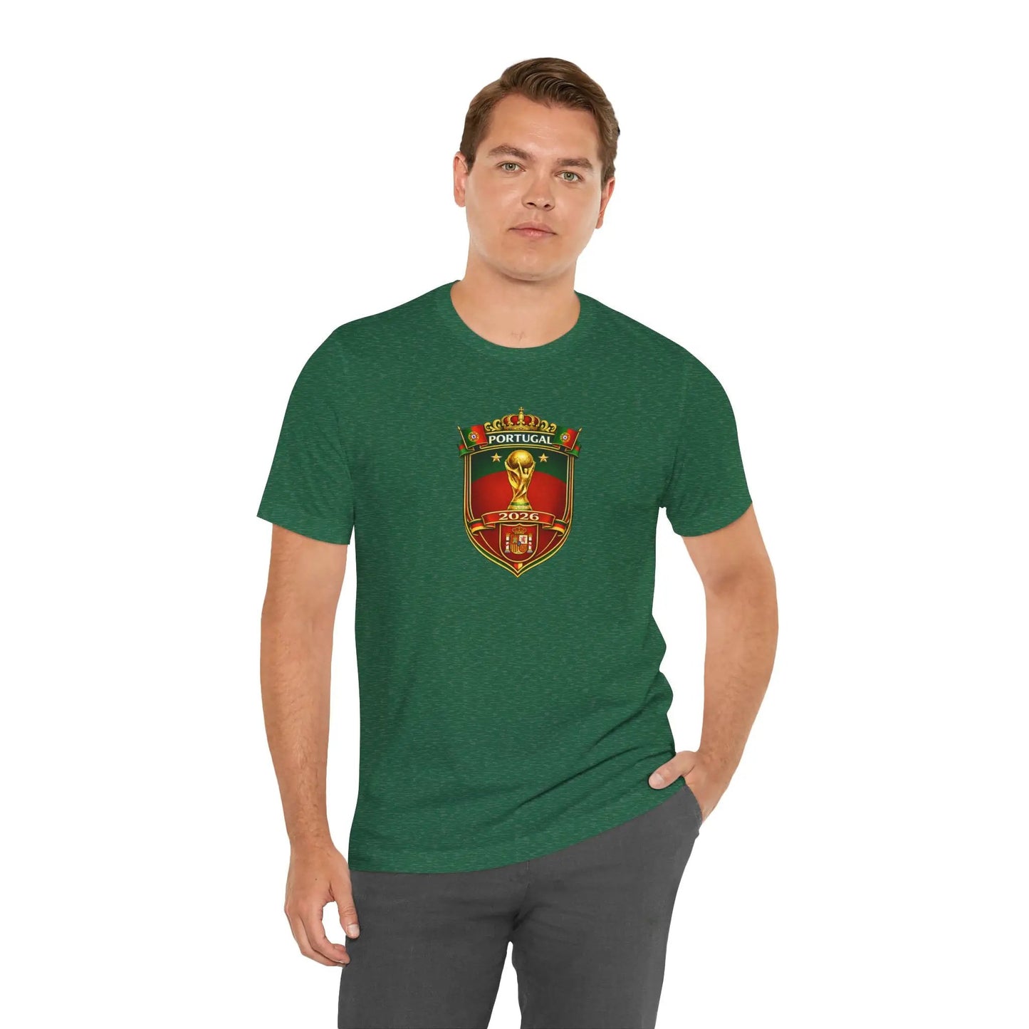 Portugal World Cup Soccer Crest Tee by Printify