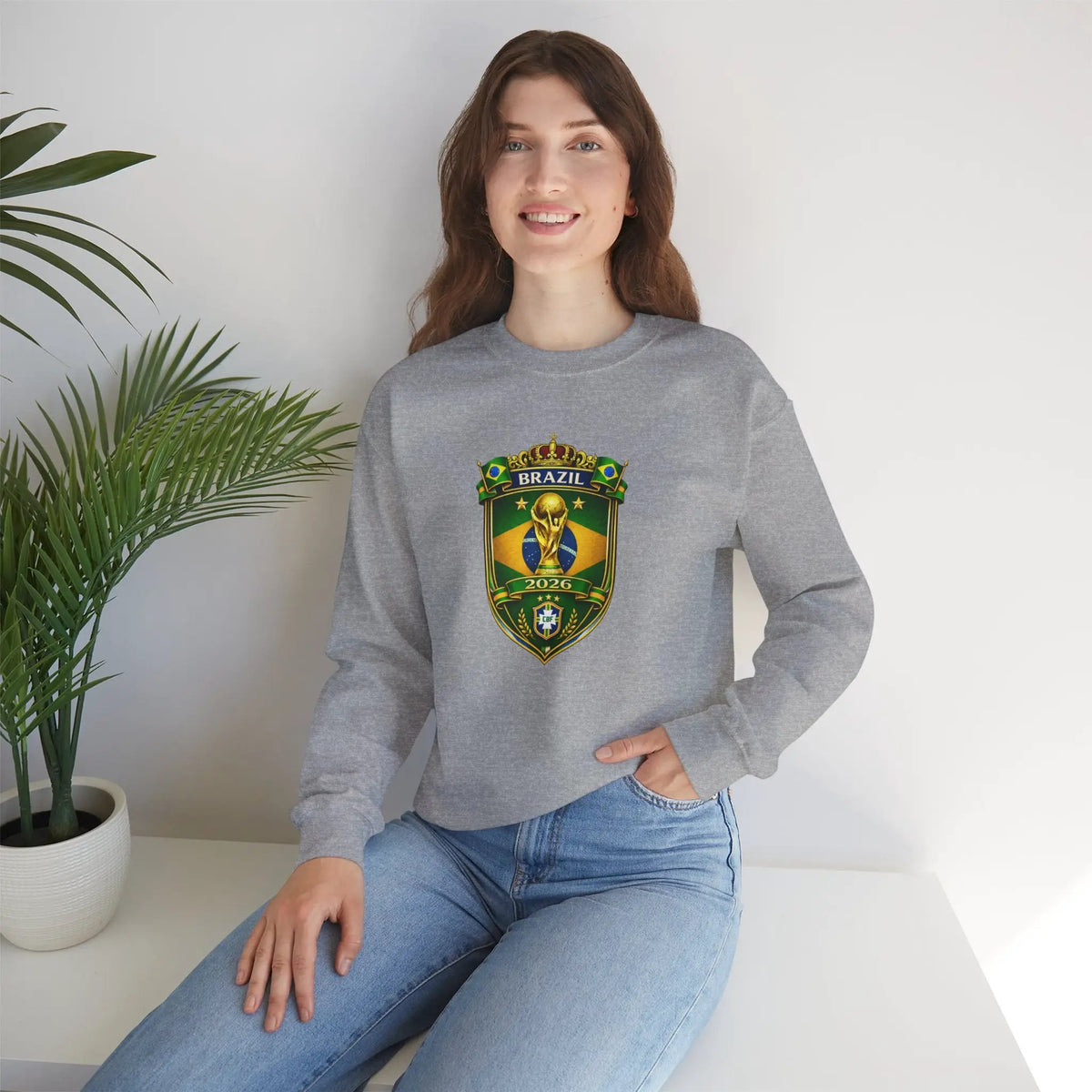 Brazil World Cup 2026 Crewneck Sweatshirt by Printify