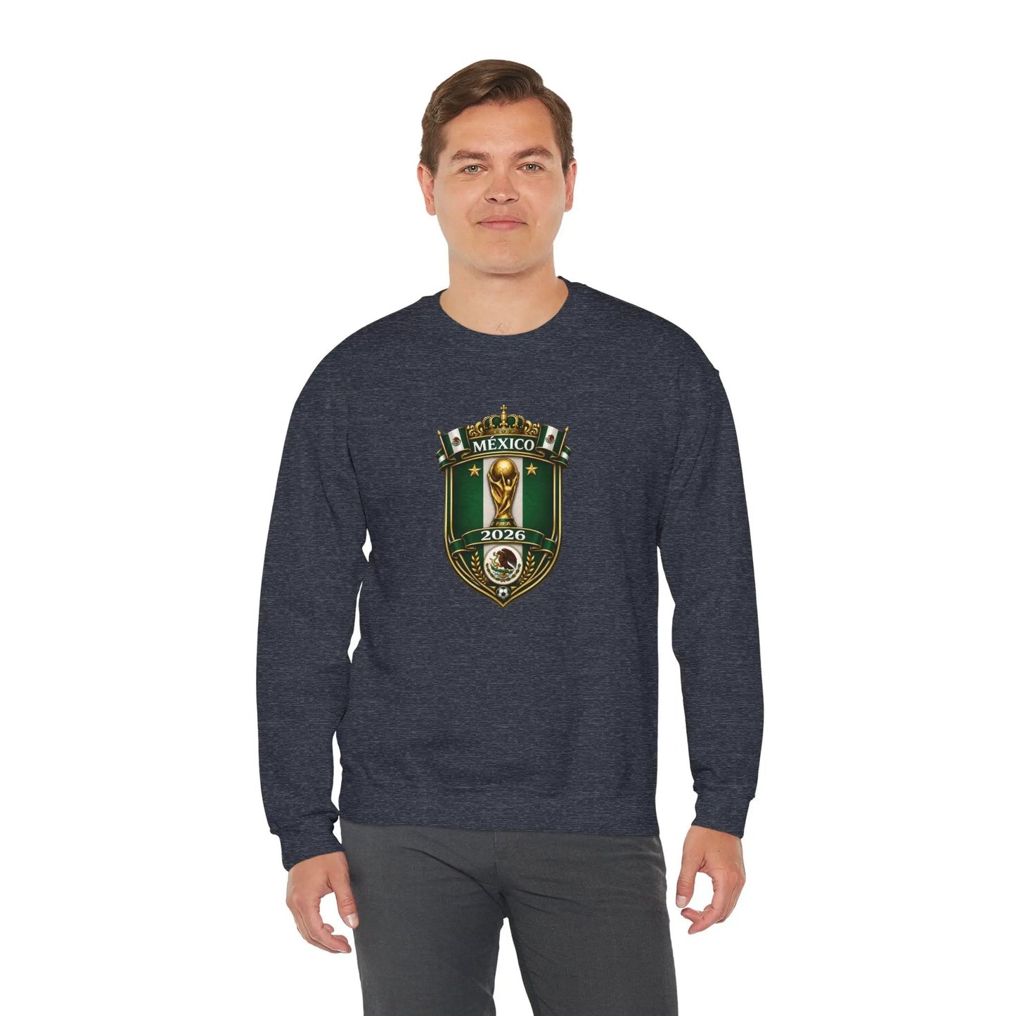 Mexico World Cup 2026 Crewneck Sweatshirt Unisex Cotton Polyester Blend by Printify