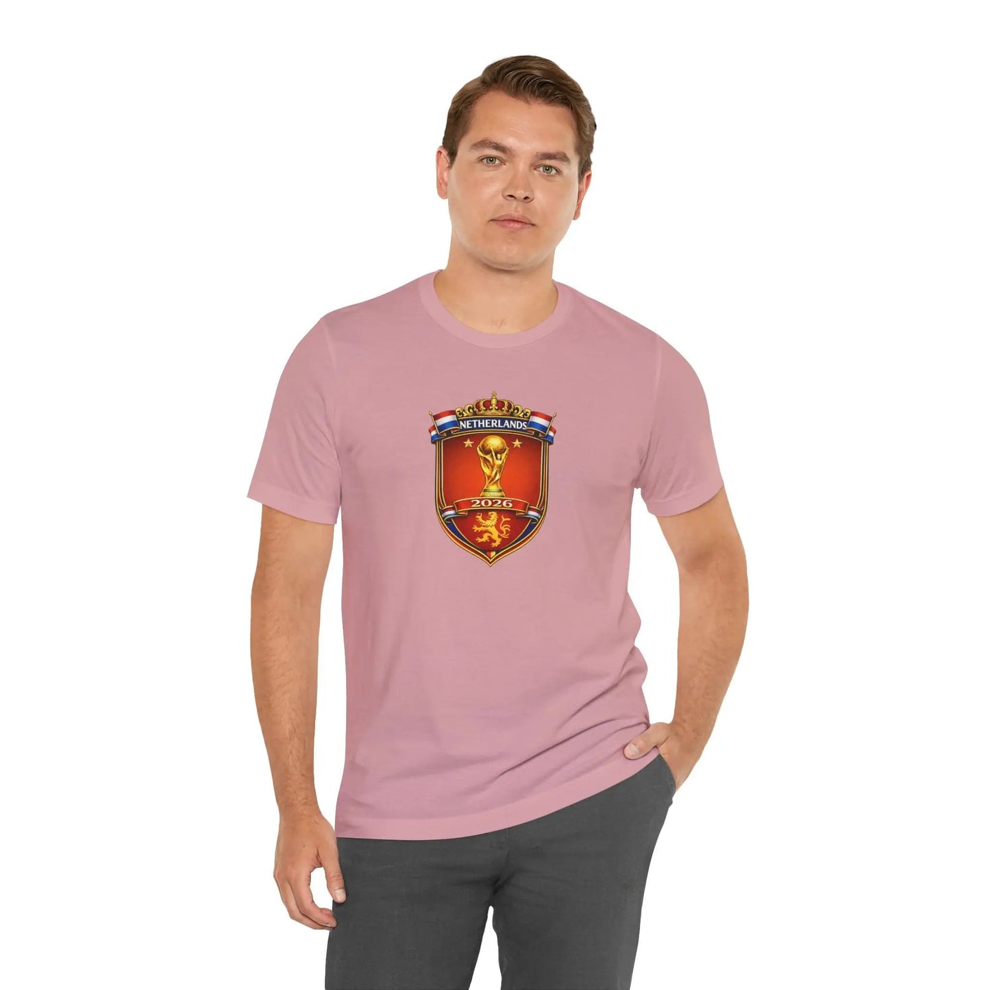 Netherlands World Cup 2026 Soccer Crest Tee Shirt Lions by Printify