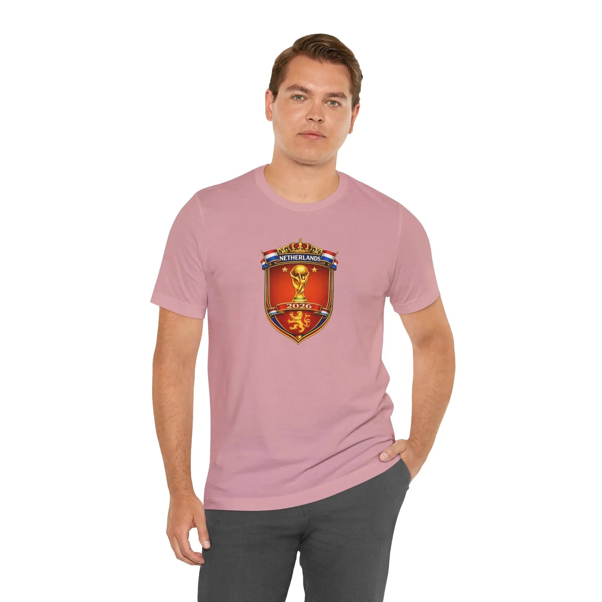 Netherlands World Cup 2026 Soccer Crest Tee Shirt Lions by Printify