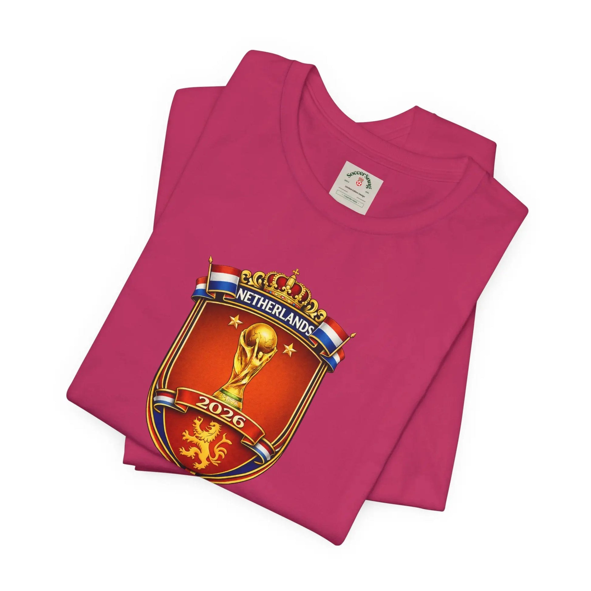 Netherlands World Cup 2026 Soccer Crest Tee Shirt Lions by Printify