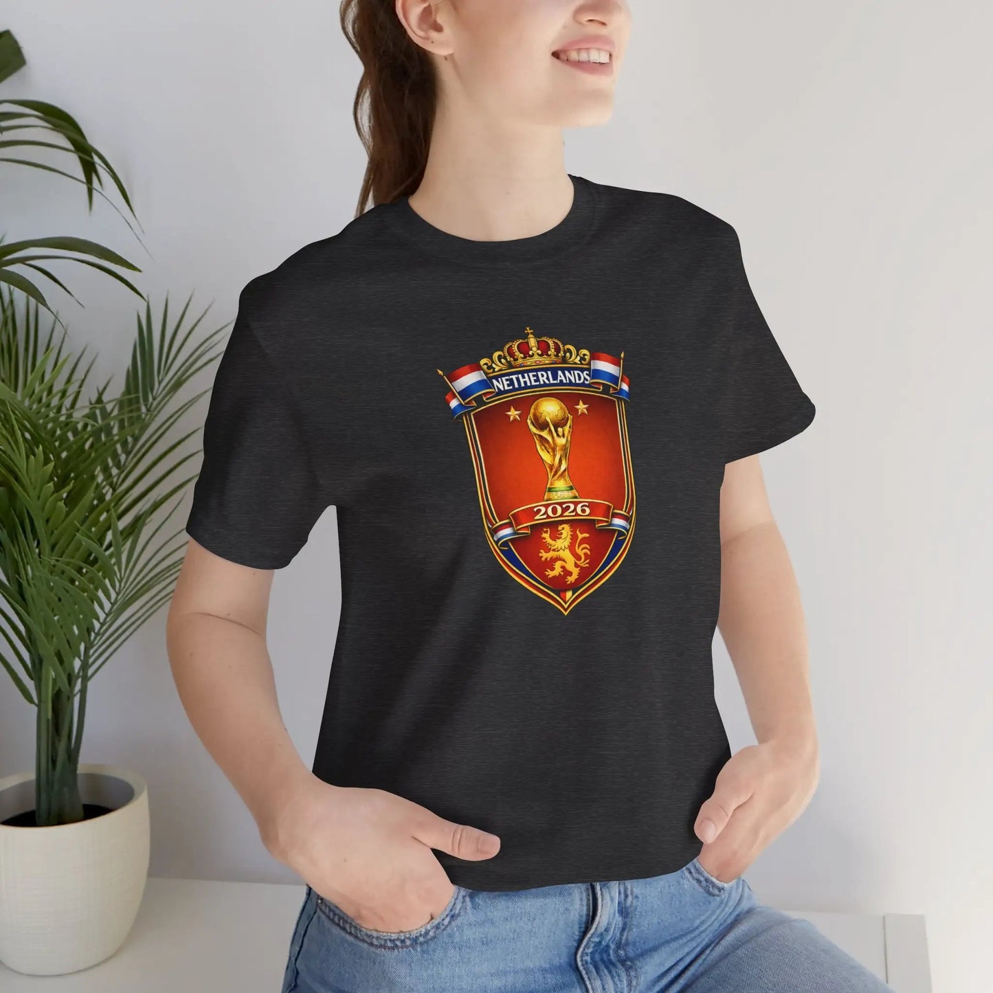 Netherlands World Cup 2026 Soccer Crest Tee Shirt Lions by Printify