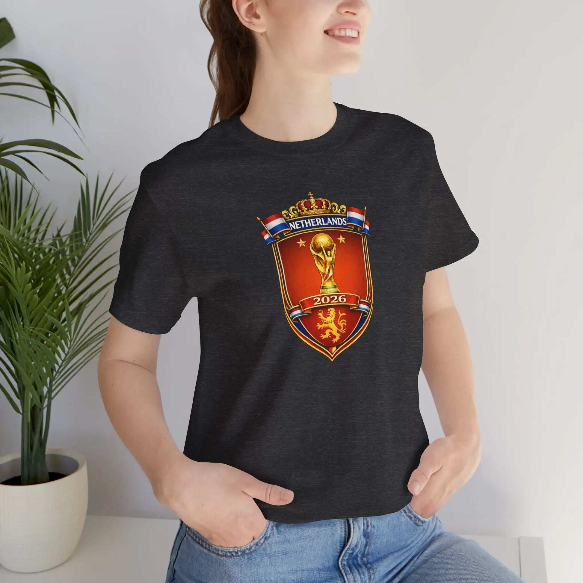 Netherlands World Cup 2026 Soccer Crest Tee Shirt Lions by Printify