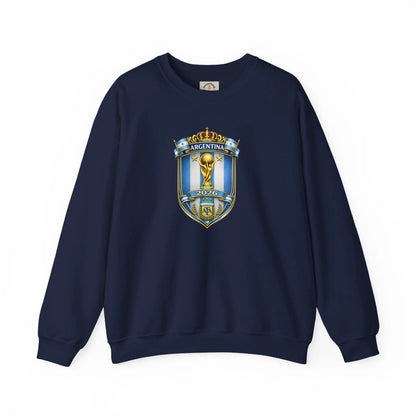Argentina World Cup Crest Embroidered Crewneck Sweatshirt by Printify
