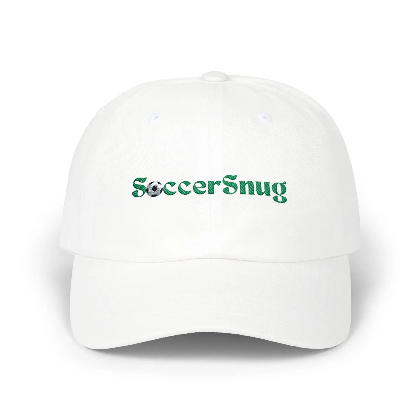 SoccerSnug Embroidered Dad Cap Casual Soccer Fan Baseball Hat by Printify