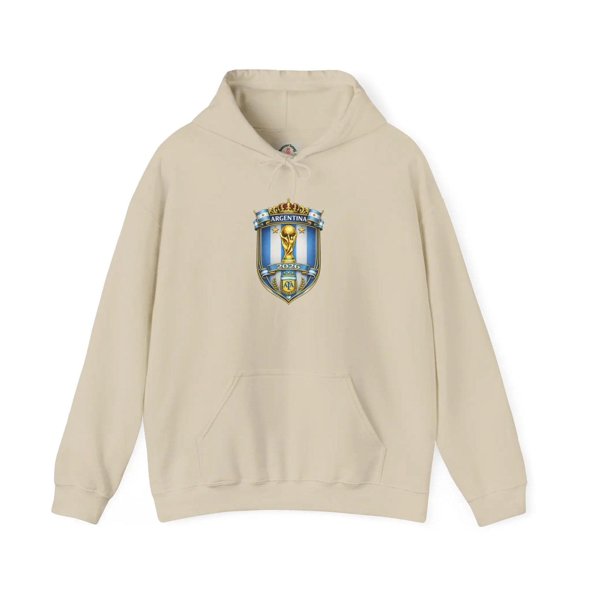 Soccer Trophy Crest Hoodie - Champion Shield Football Pullover by Printify