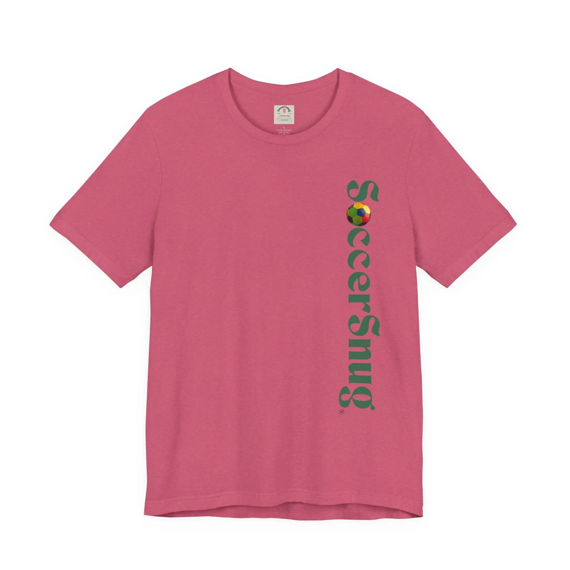 SoccerSnug Vertical Logo Tee Casual Soccer Fan Shirt by Printify