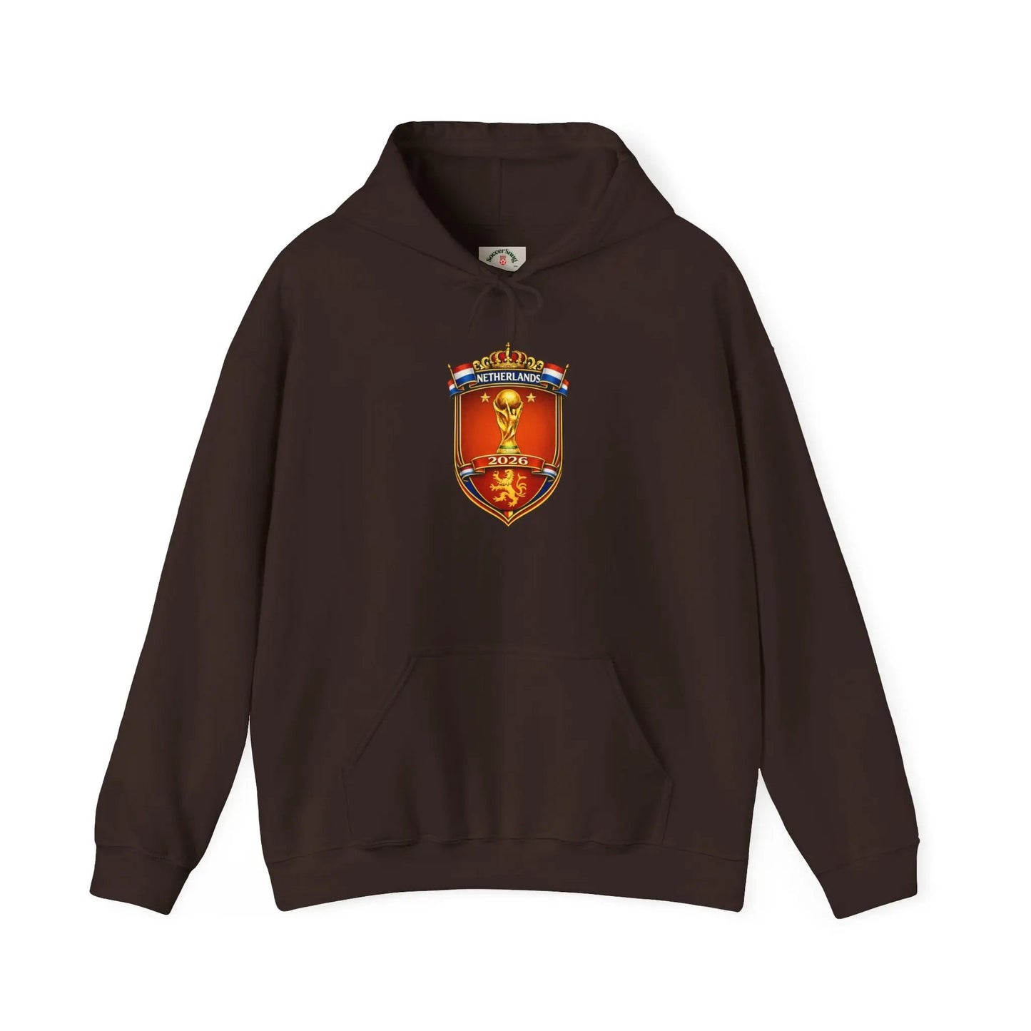 Netherland World Cup 2026 Crest Hoodie — Lion Shield Emblem Hooded Sweatshirt by Printify