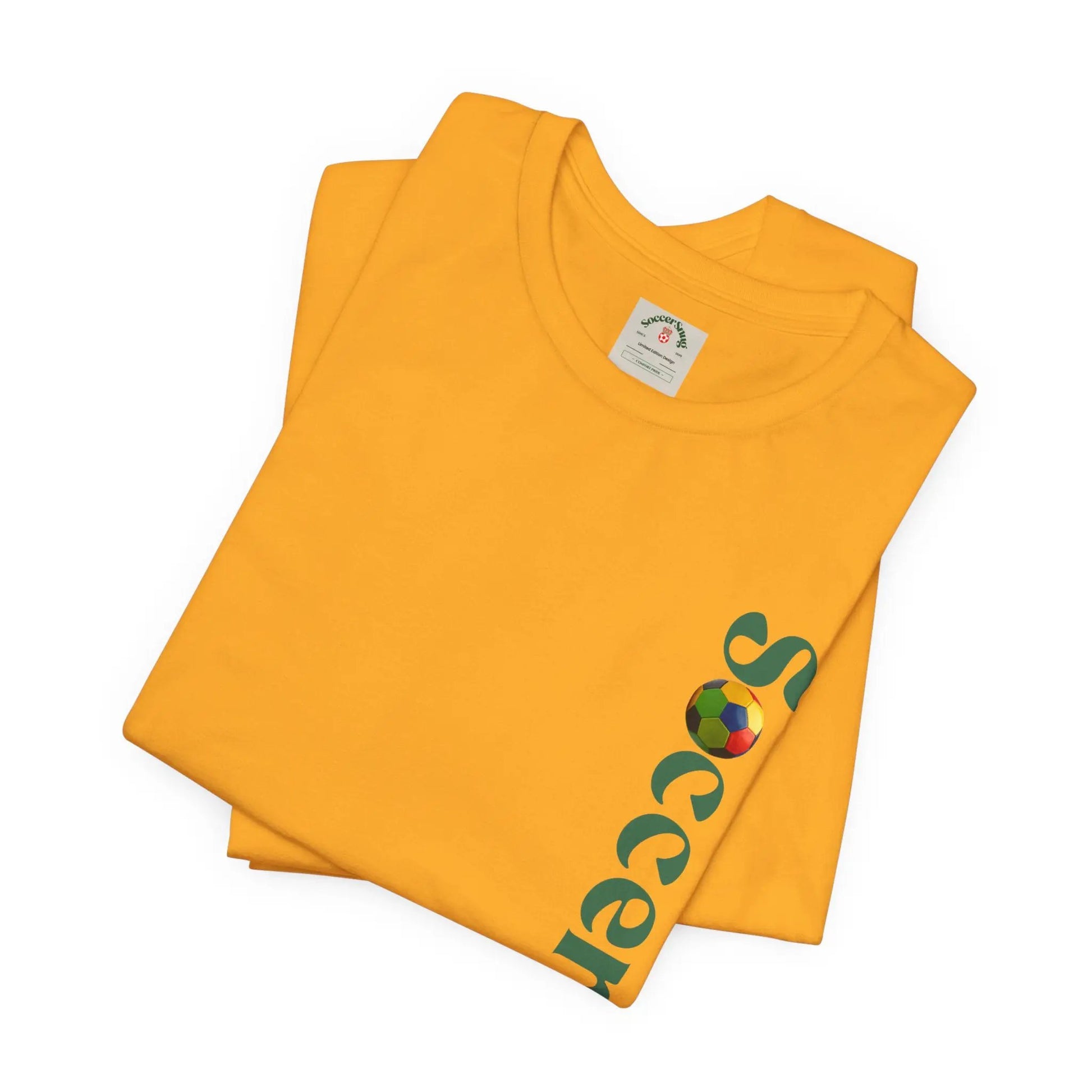 SoccerSnug Vertical Logo Tee Casual Soccer Fan Shirt by Printify