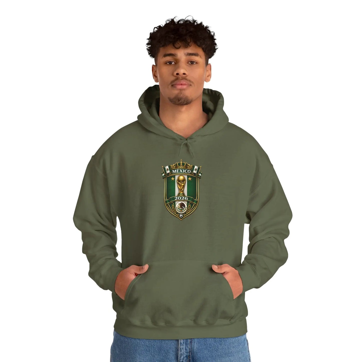 Mexico World Cup Slytherin Crest Hoodie Green Shield Pullover by Printify