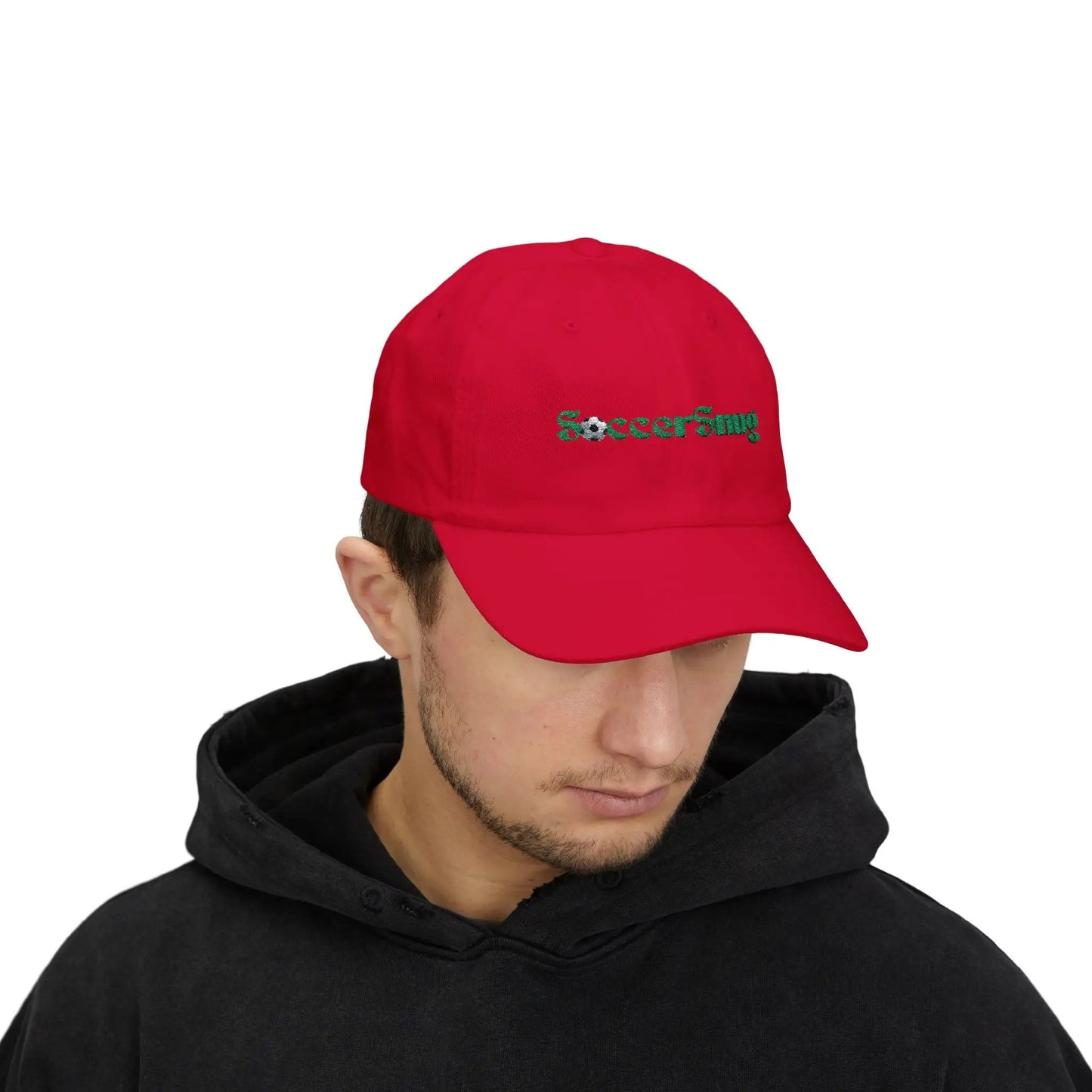 SoccerSnug Embroidered Dad Cap Casual Soccer Fan Baseball Hat by Printify