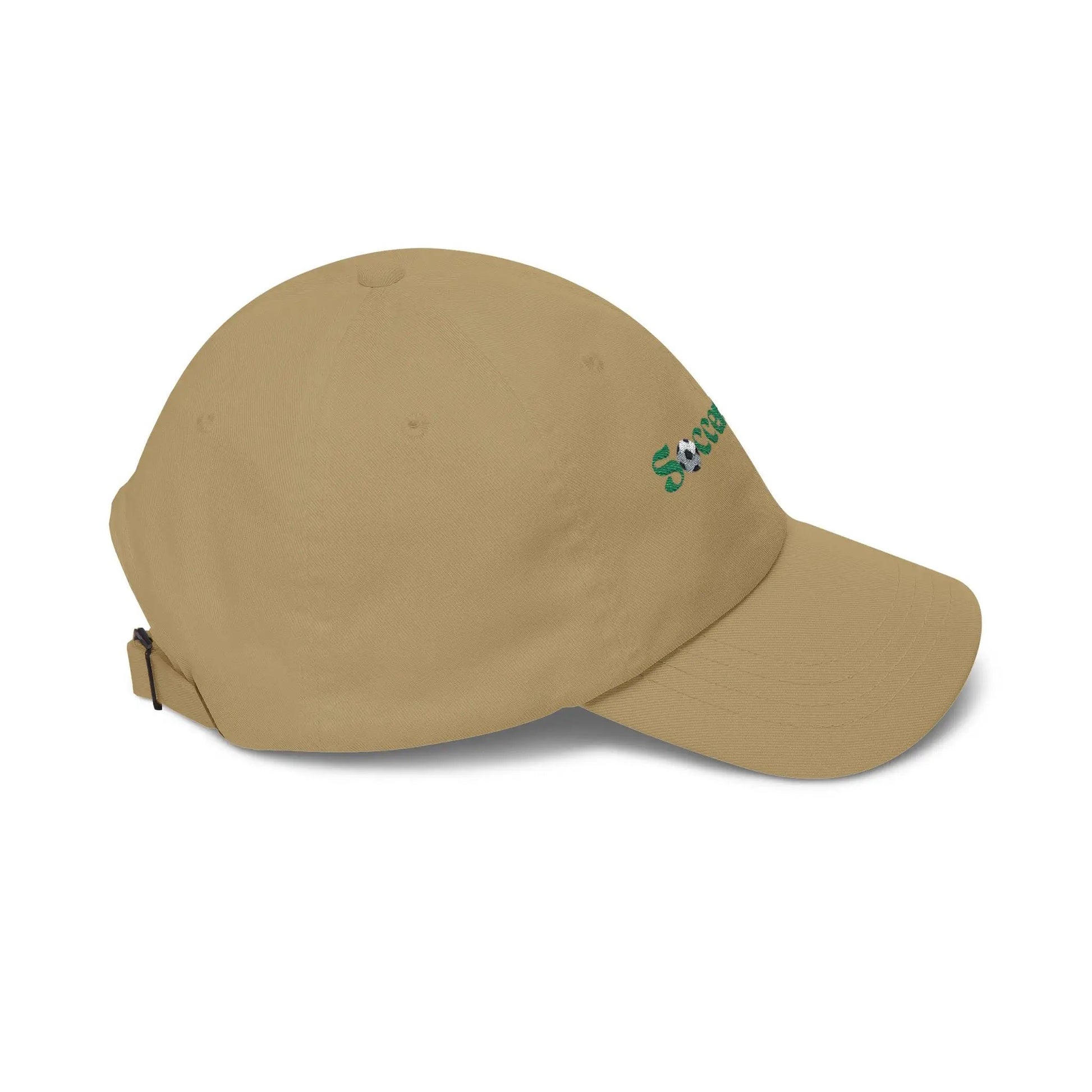 SoccerSnug Embroidered Dad Cap Casual Soccer Fan Baseball Hat by Printify
